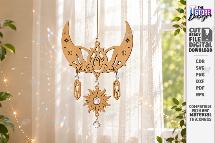 Mystical Suncatcher Laser Cut | Dreamcatcher | Hanging Decor
