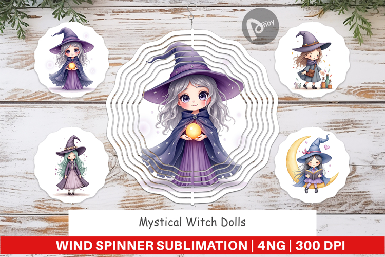 Wind Spinner Mystical Witch Dolls