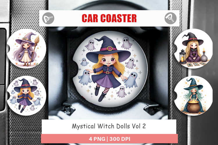 Car Coaster Mystical Witch Dolls