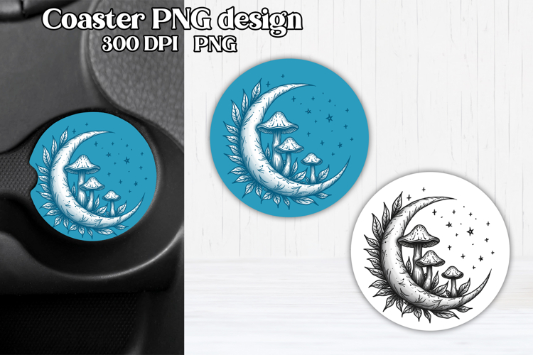 Magic car coaster sublimation | Mystical mushrooms coaster