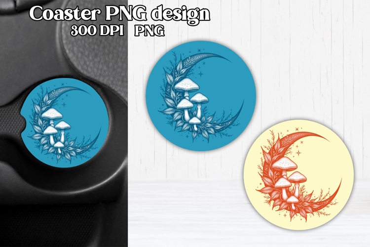 Magic car coaster sublimation | Mystical mushrooms coaster