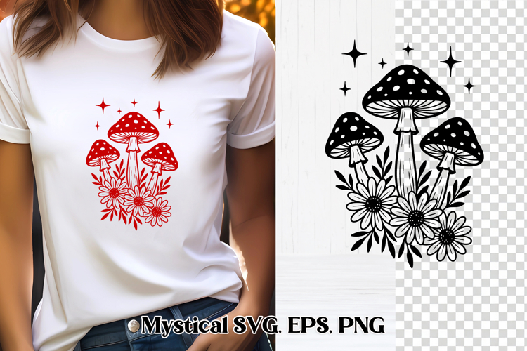 Mystical mushroom SVG | Mystical SVG | Floral SVG