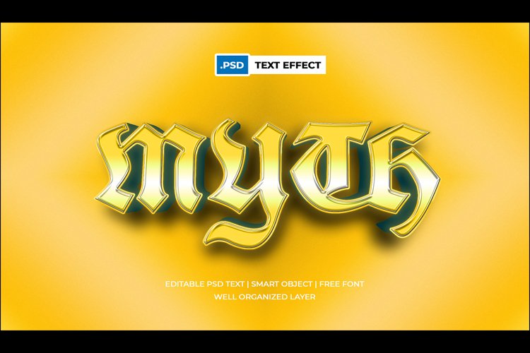 3D movie poster text effect template psd