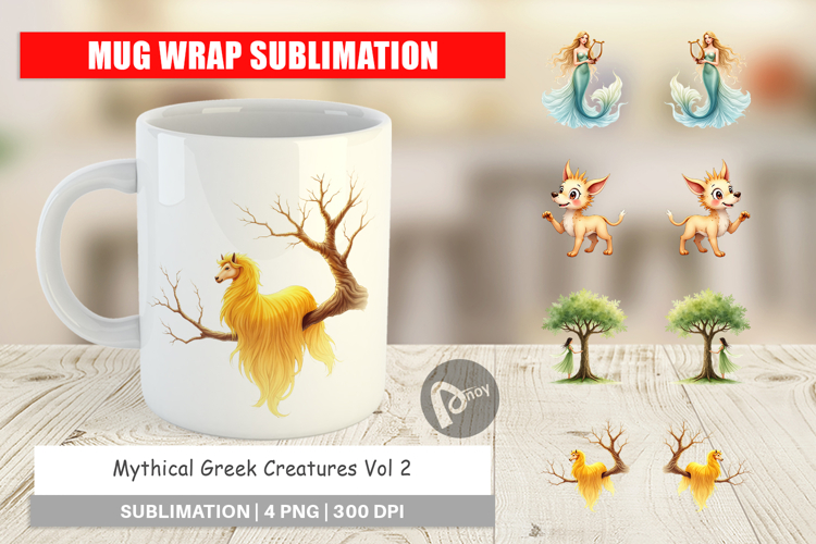 Greek Creatures Mug Wrap