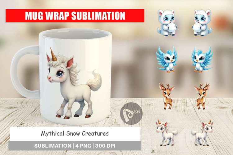 Mythical Snow Creatures Mug Wrap