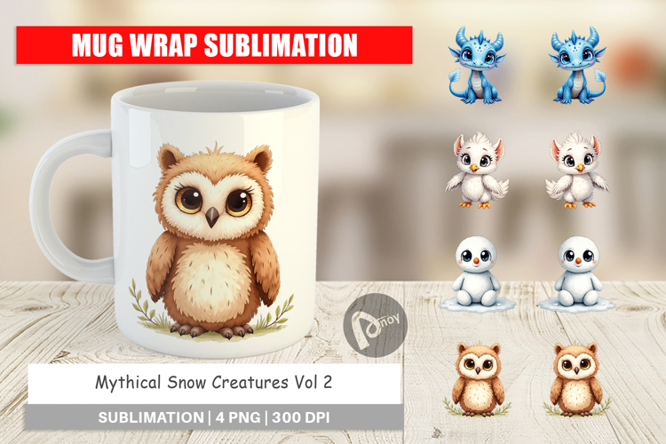 Mythical Snow Creatures Mug Wrap