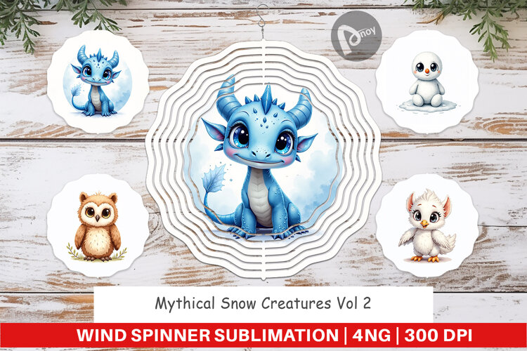 Mythical Snow Creatures Wind Spinner example image 1