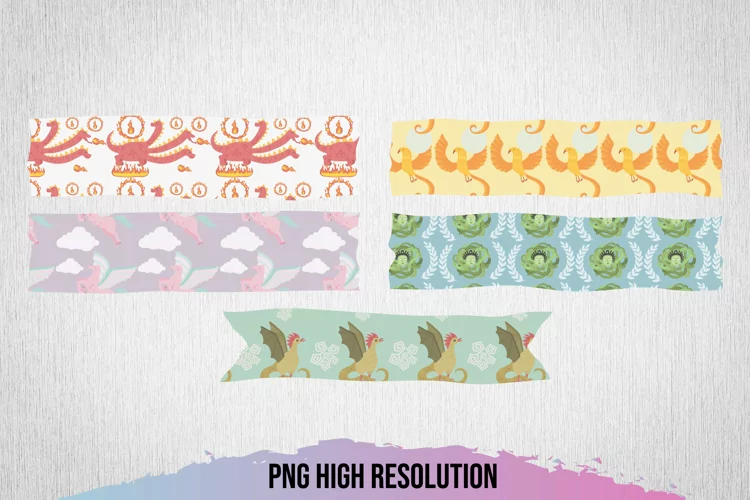 Mythological Patterned Tape - Scrapbooking PNG