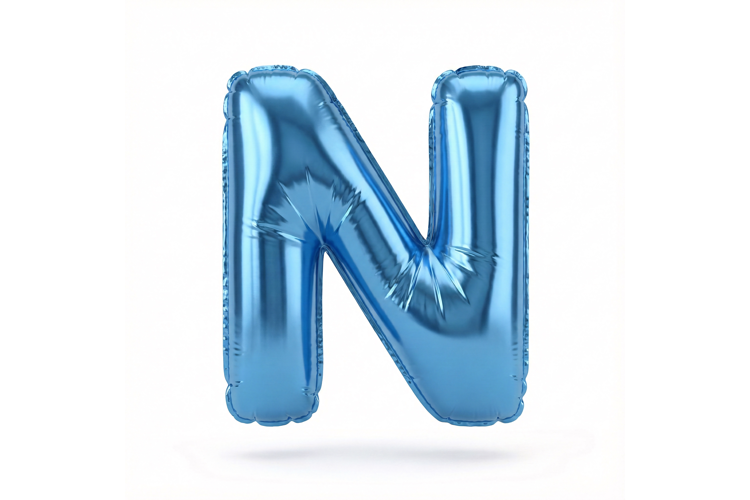 Blue Metallic Letter N Foil Balloon Party Decoration
