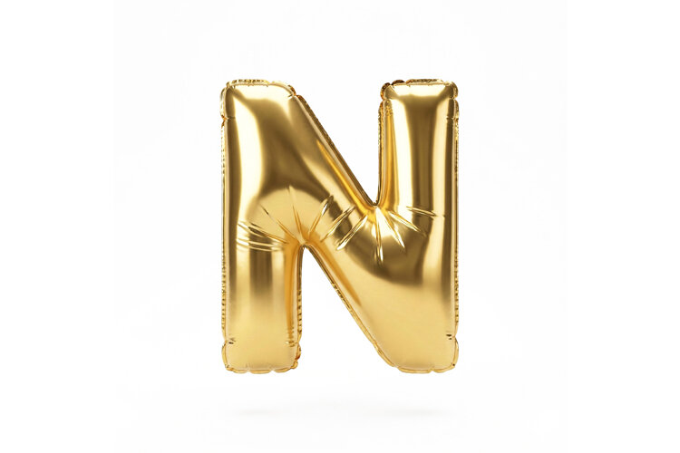 Golden Metallic Letter N Foil Balloon Party Decoration example image 1