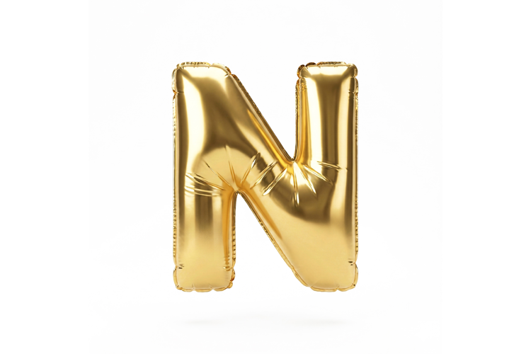 Golden Metallic Letter N Foil Balloon Party Decoration