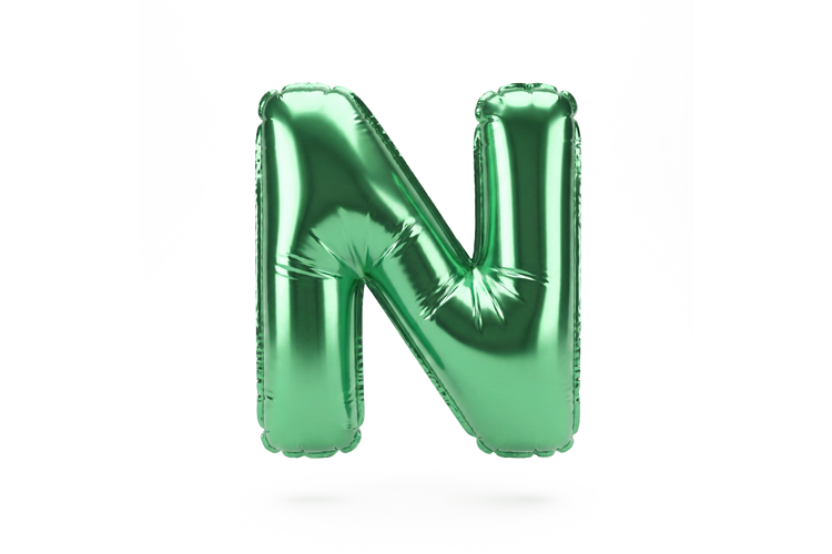 Green Metallic Letter N Foil Balloon Party Decoration