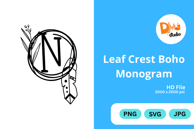 Leaf Monogram Svg Image 9