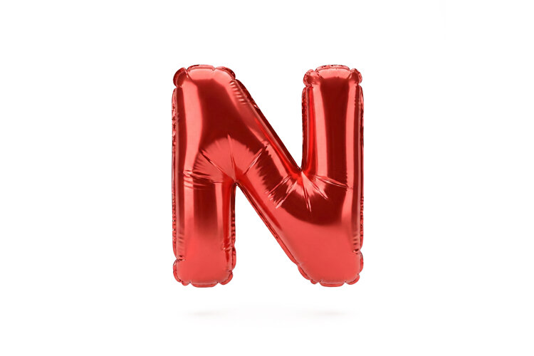 Red Metallic Letter N Foil Balloon Party Decoration example image 1