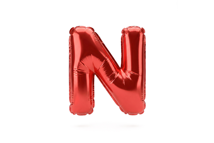 Red Metallic Letter N Foil Balloon Party Decoration