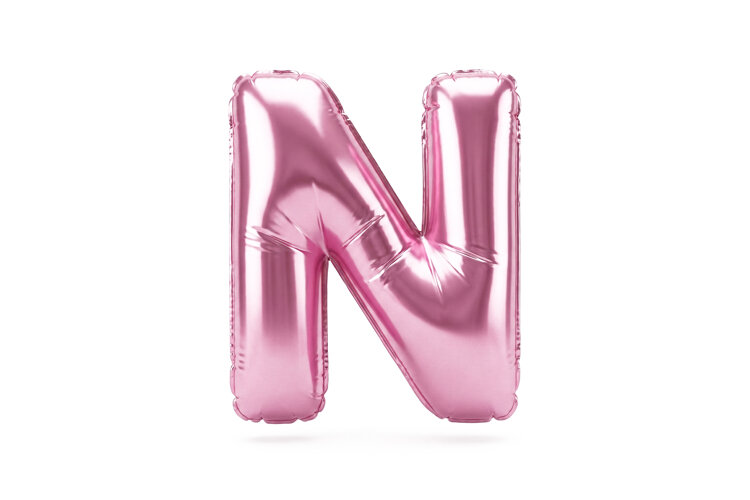 Pink Metallic Letter N Foil Balloon Party Decoration example image 1
