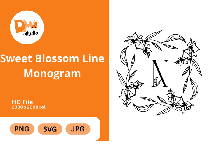 Sweet Blossom Line Monogram