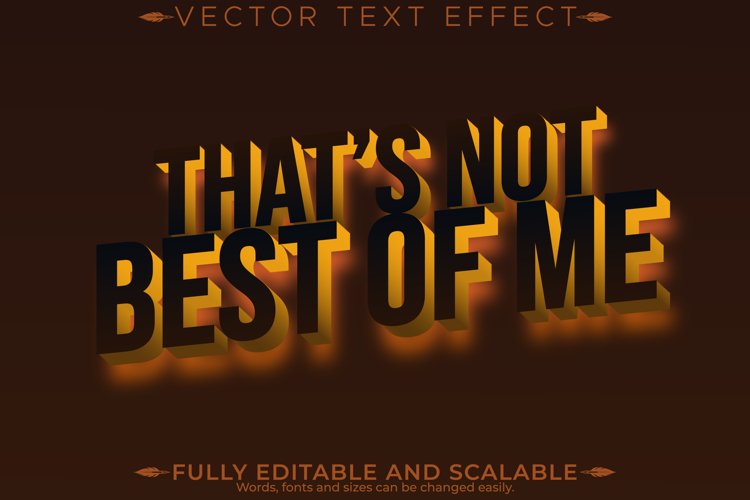 Editable text effect template font style customizable