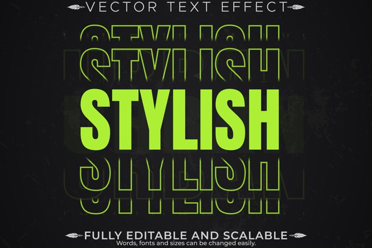 Editable text effect template font style customizable