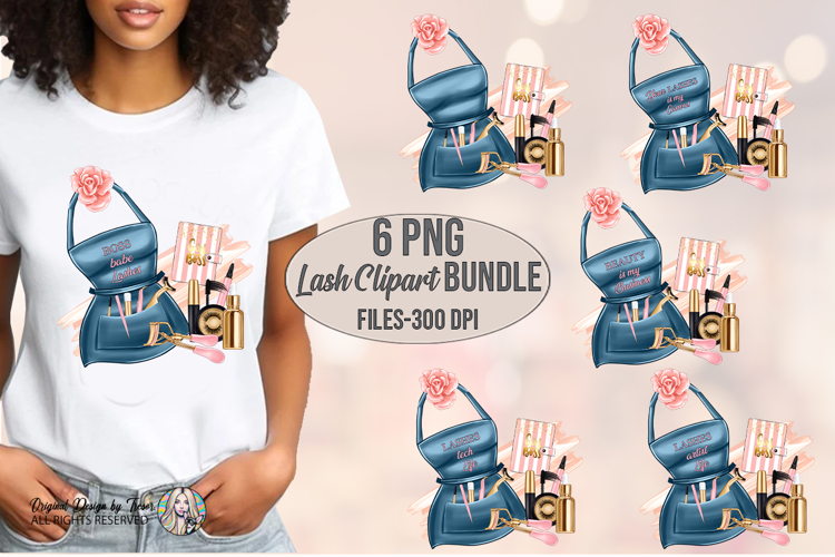 Lash Artist Clipart Bundle PNG Beauty Sublimation Set