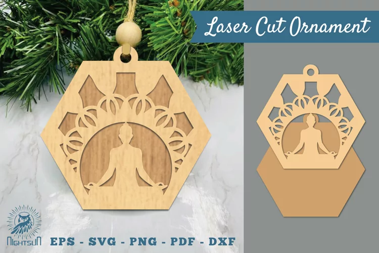 Namaste Laser Cut Ornament SVG 1