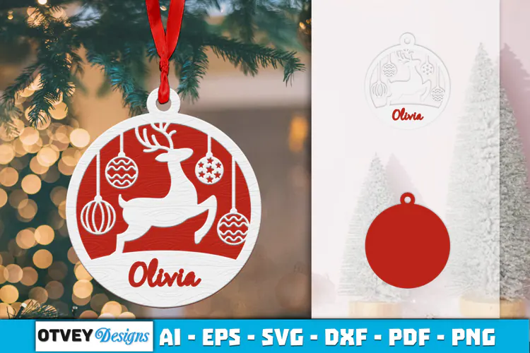 Name Christmas Ornaments Lasercut