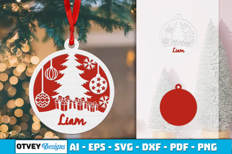 Name Christmas Ornaments Lasercut