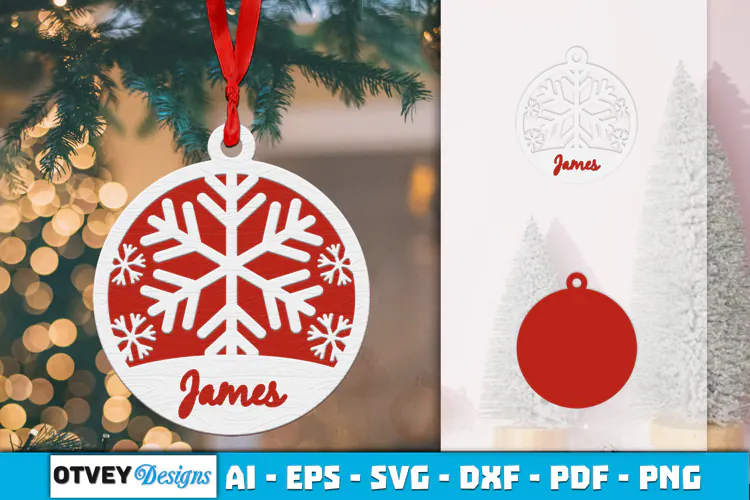 Name Christmas Ornaments Lasercut