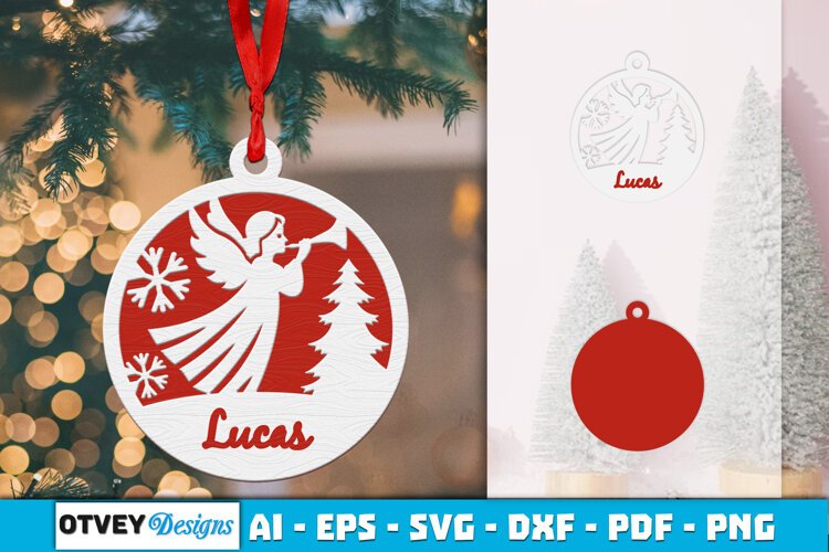 Name Christmas Ornaments Lasercut example image 1
