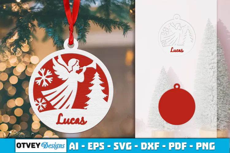 Name Christmas Ornaments Lasercut