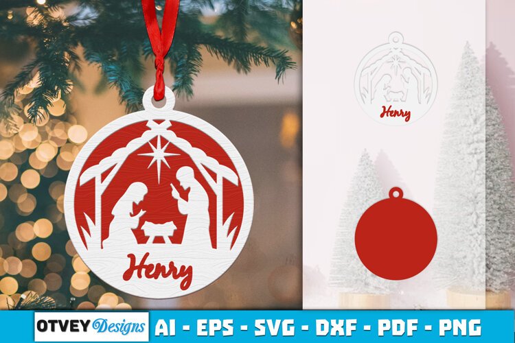 Name Christmas Ornaments Lasercut example image 1