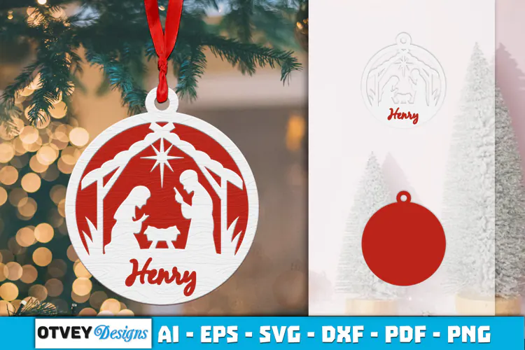 Name Christmas Ornaments Lasercut