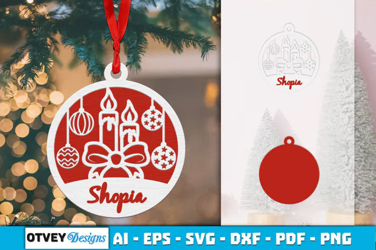 Name Christmas Ornaments Lasercut