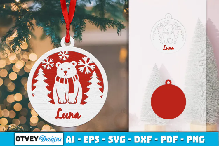 Name Christmas Ornaments Lasercut