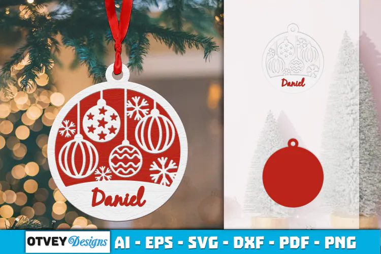 Name Christmas Ornaments Lasercut
