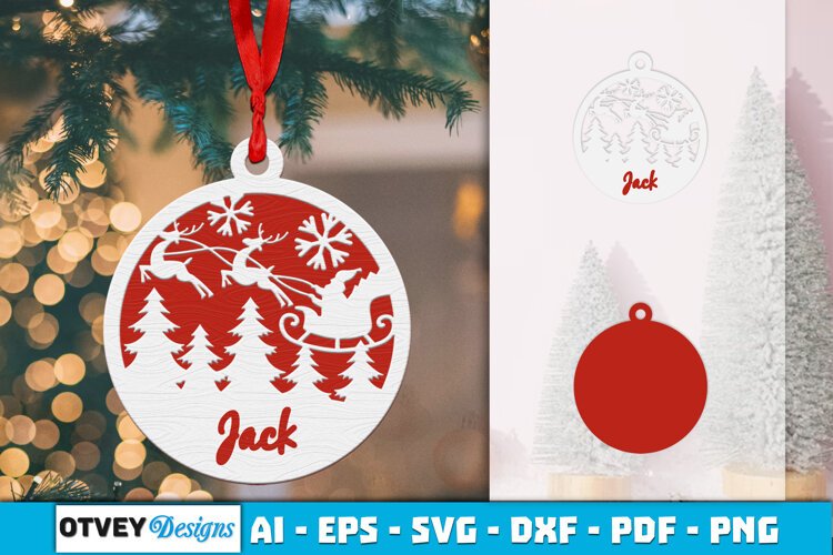 Name Christmas Ornaments Lasercut example image 1