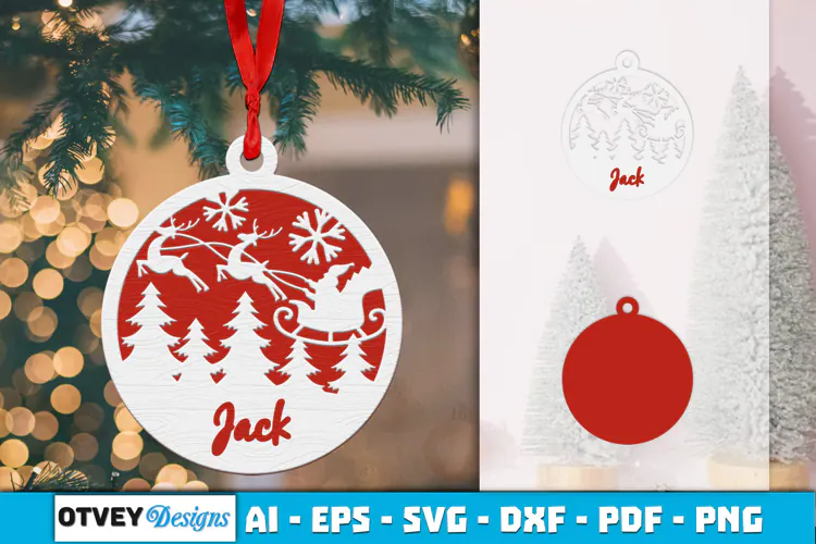 Name Christmas Ornaments Lasercut