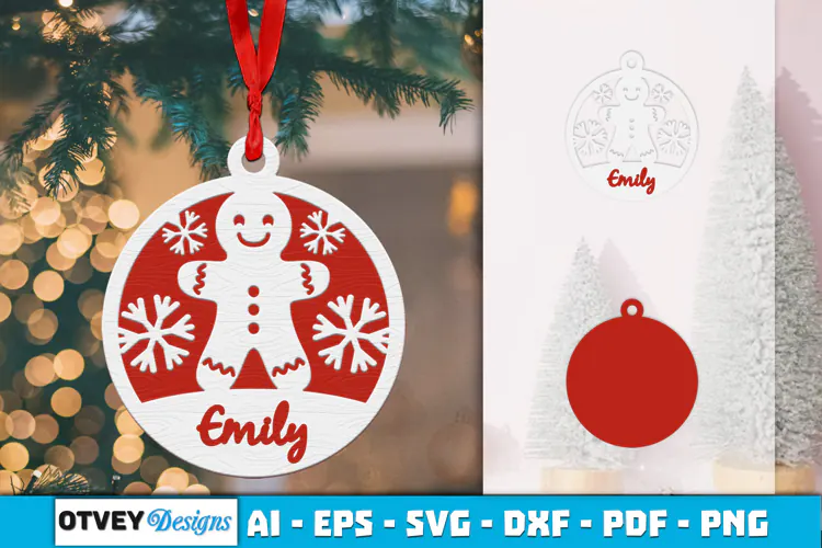 Name Christmas Ornaments Lasercut