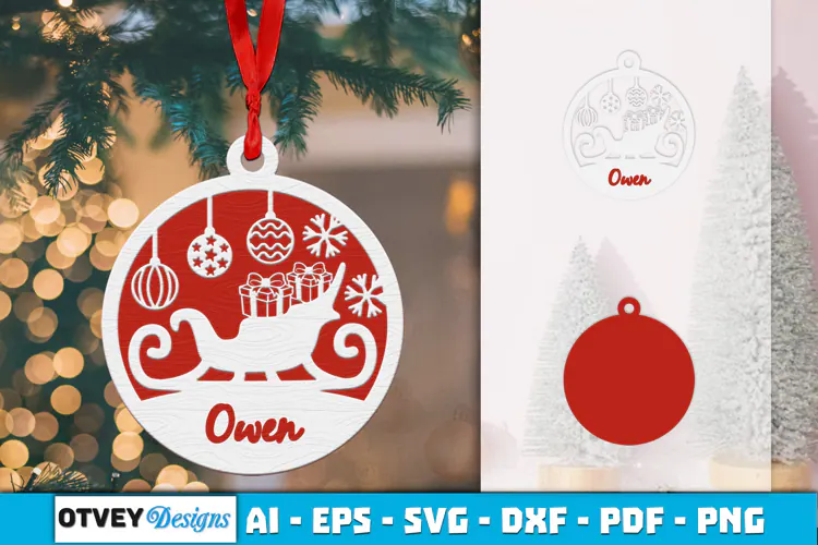 Name Christmas Ornaments Lasercut