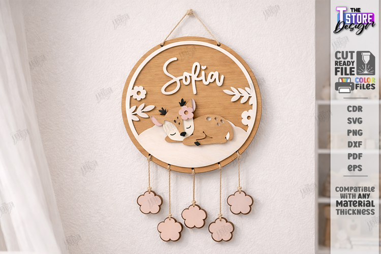 3D Kids Room Name Sign Laser Cut | Nursery Wall Decor | CNC