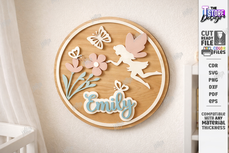 3D Kids Room Name Sign Laser Cut | Nursery Wall Decor | CNC