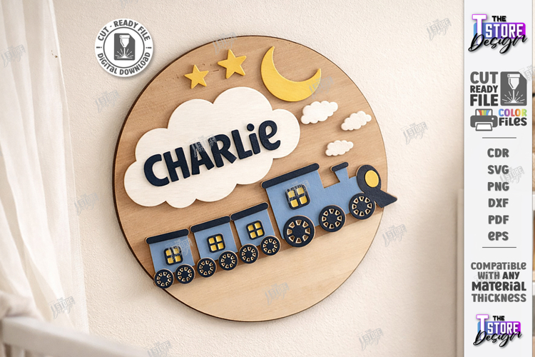 3D Kids Room Name Sign Laser Cut | Nursery Wall Decor | CNC
