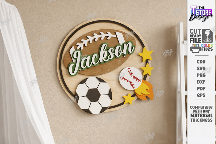 3D Kids Room Name Sign Laser Cut | Nursery Wall Decor | CNC