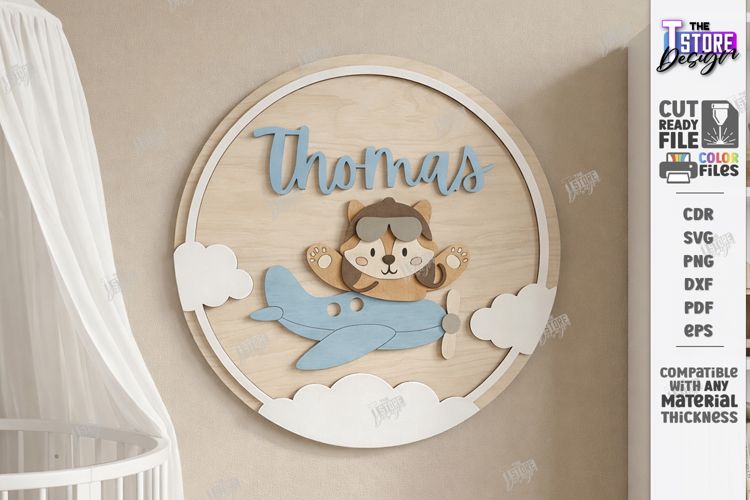 3D Kids Room Name Sign Laser Cut | Nursery Wall Decor | CNC