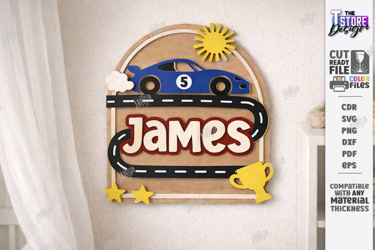 3D Kids Room Name Sign Laser Cut | Nursery Wall Decor | CNC