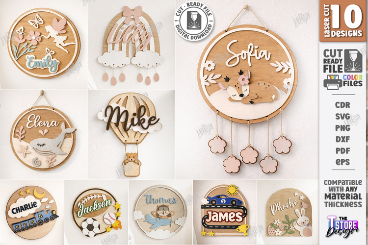 Kids Room Name Signs Laser Cut Bundle | Wall Decor | Nursery