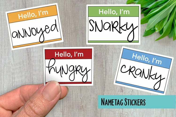Name Tags PNG Sticker Pack