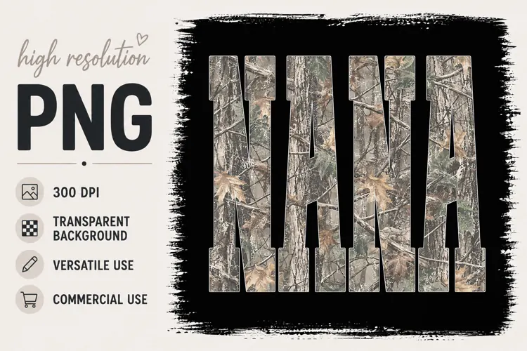 Camo Nana png, Hunting png, Nana Sublimation Design