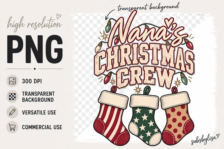 Nana's Christmas Crew, Custom Personalized Christmas example image 1