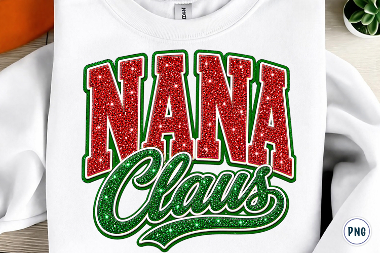 Nana Claus Glitter Png